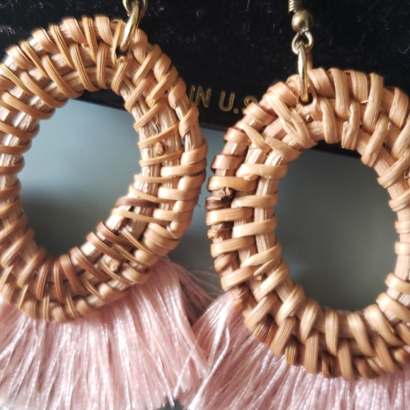 Erica Lyons Woven Earrings with Gray Fringe - Picture 6 of 8
